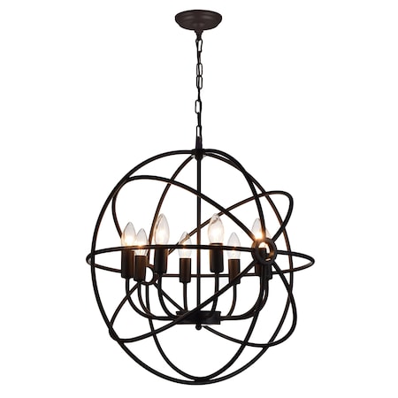 Cwi Lighting Arza 8 Light Up Chandelier With Brown Finish 5464P22DB-8